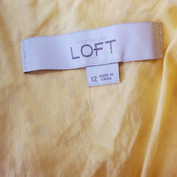 Loft sunshine yellow eyelet cutout sun dress size‎ 12 - Picture 5 of 6